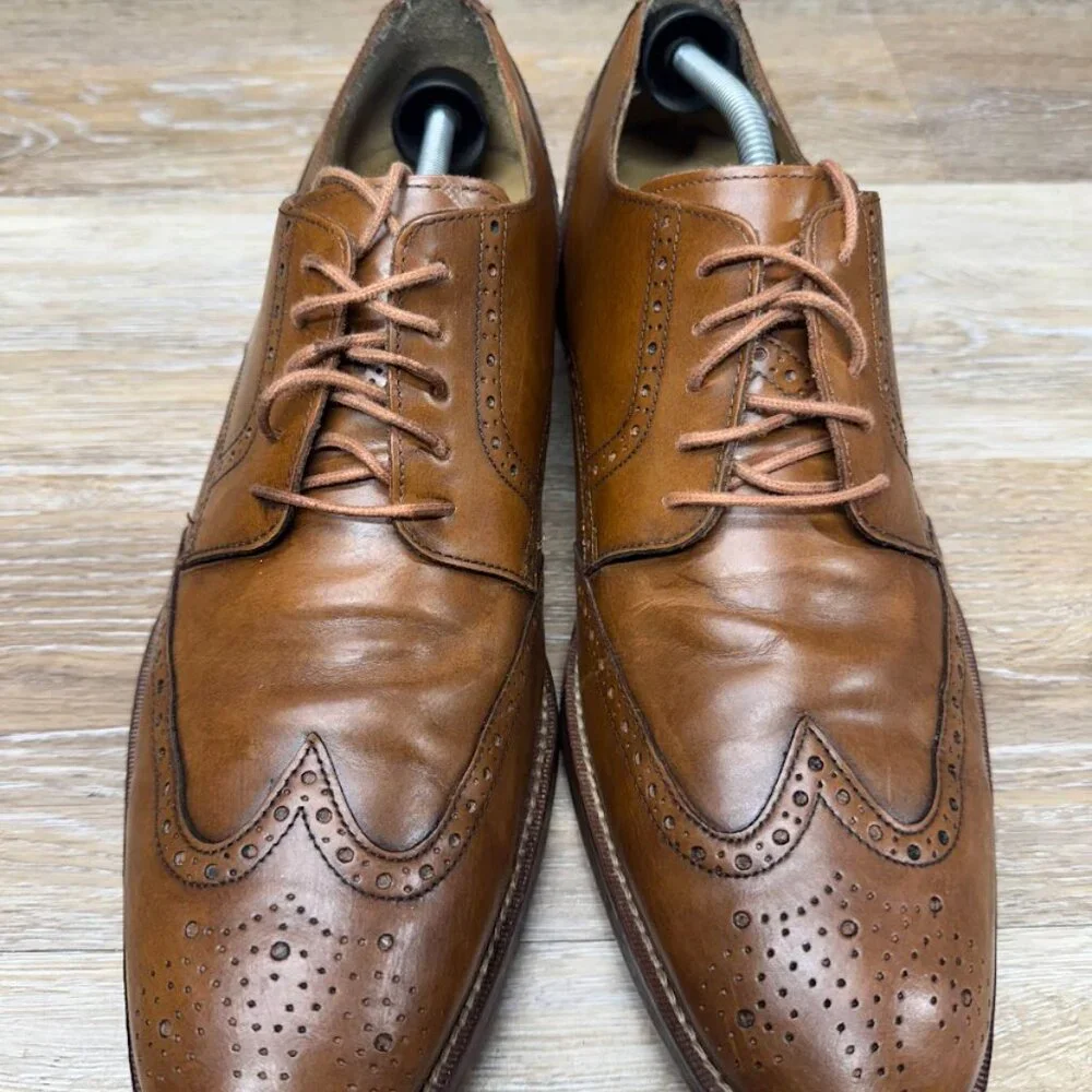 Cole Haan Modern Essentials Brown Leather Wingtip Shoes Men's Size 13